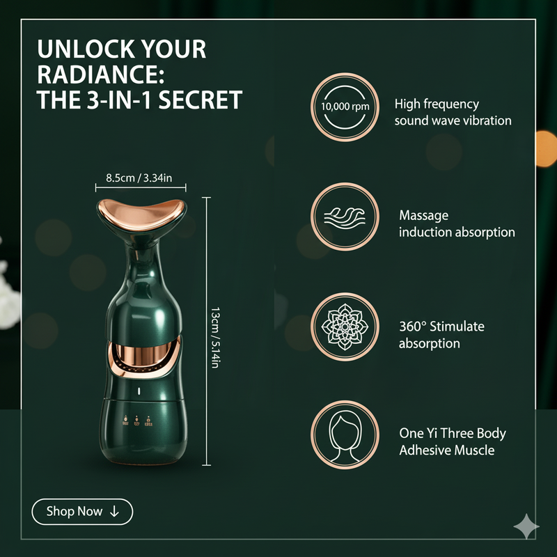 2 In 1 Anti Wrinkles  Facial Massager For Skin Care