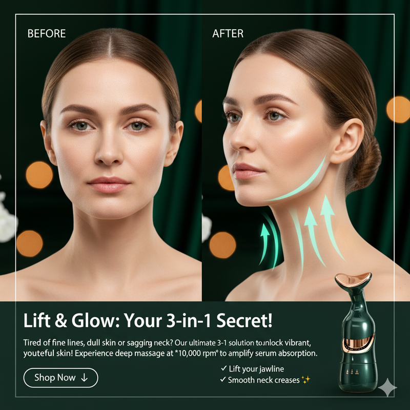 2 In 1 Anti Wrinkles  Facial Massager For Skin Care